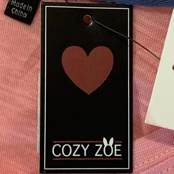 Cozy‎ Zoe Women's Let's Get Cozy Long Sleeve Pink & Blue Pajama Top Size M BWT - Picture 8 of 13